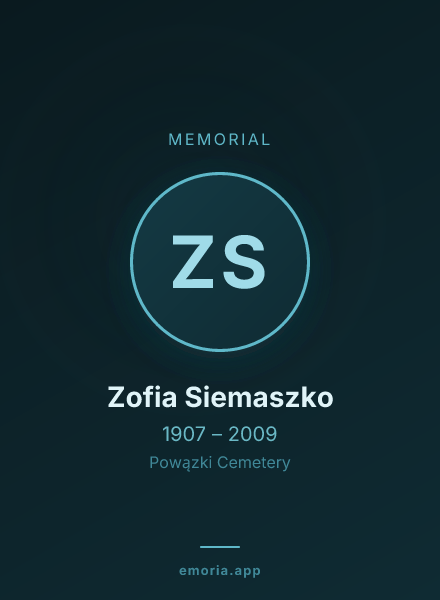 Memorial portrait of Zofia Siemaszko