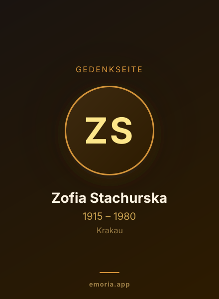 Gedenkportrait von Zofia Stachurska