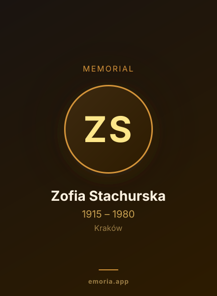 Memorial portrait of Zofia Stachurska