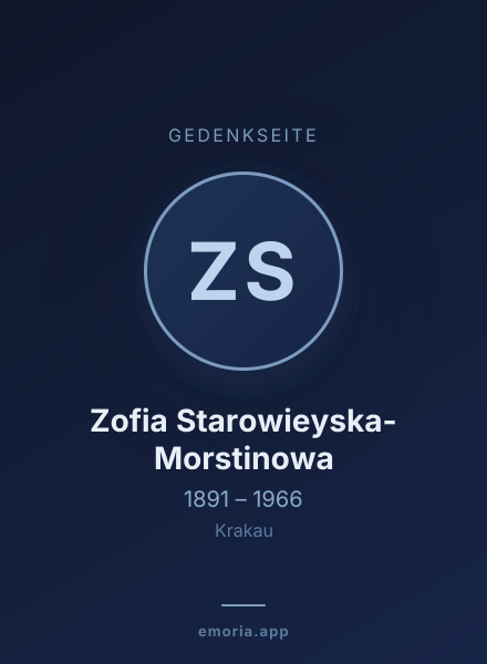 Gedenkportrait von Zofia Starowieyska-Morstinowa