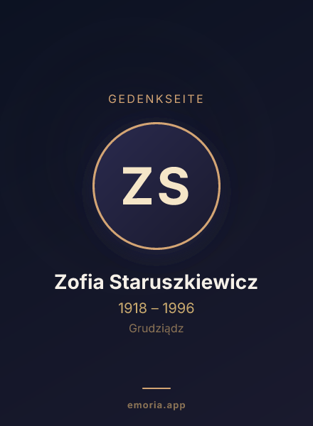 Gedenkportrait von Zofia Staruszkiewicz