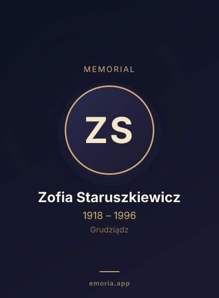 Memorial portrait of Zofia Staruszkiewicz