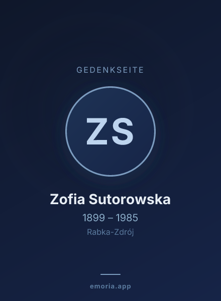 Gedenkportrait von Zofia Sutorowska
