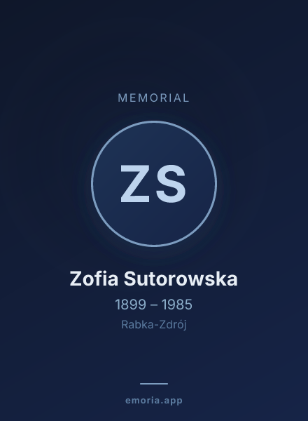 Memorial portrait of Zofia Sutorowska