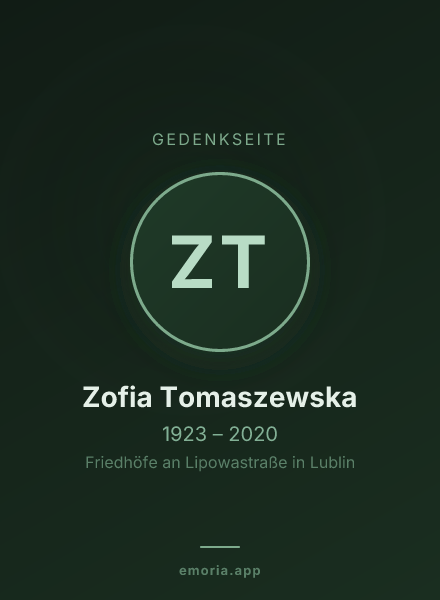 Gedenkportrait von Zofia Tomaszewska