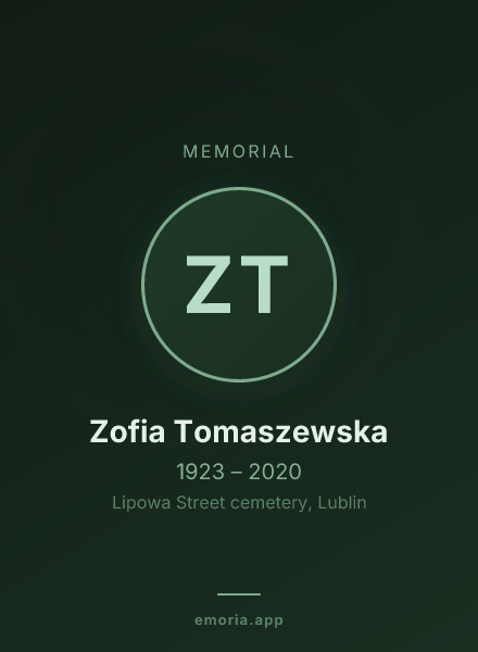 Memorial portrait of Zofia Tomaszewska