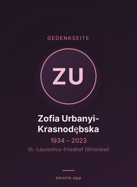 Gedenkportrait von Zofia Urbanyi-Krasnodębska