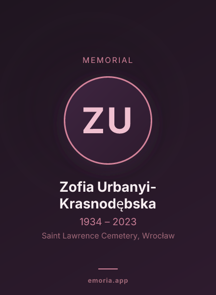 Memorial portrait of Zofia Urbanyi-Krasnodębska