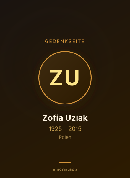 Gedenkportrait von Zofia Uziak