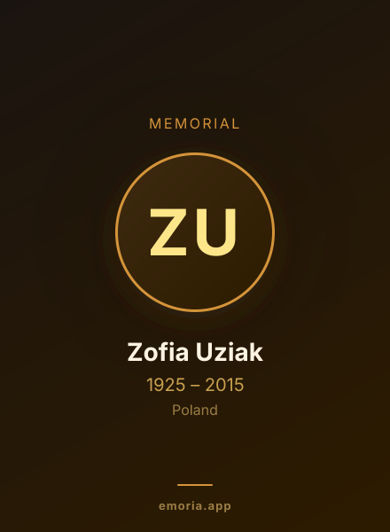 Memorial portrait of Zofia Uziak
