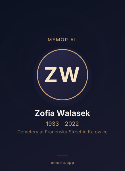 Memorial portrait of Zofia Walasek