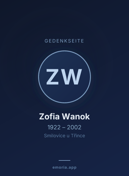 Gedenkportrait von Zofia Wanok