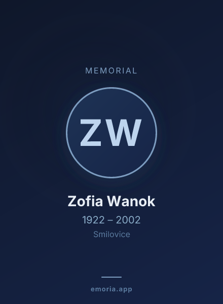 Memorial portrait of Zofia Wanok