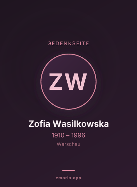 Gedenkportrait von Zofia Wasilkowska