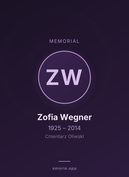 Memorial portrait of Zofia Wegner