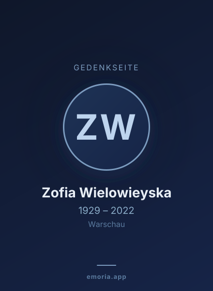 Gedenkportrait von Zofia Wielowieyska