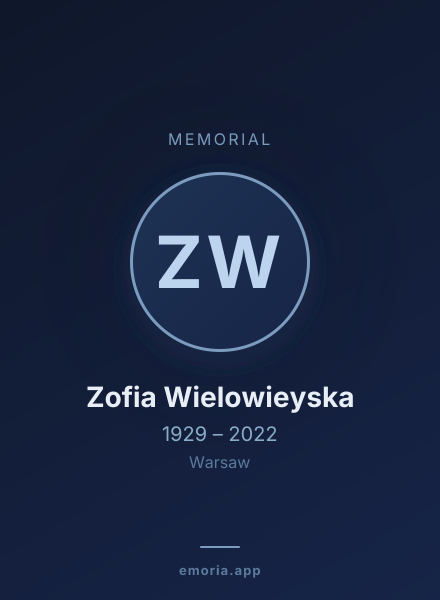 Memorial portrait of Zofia Wielowieyska