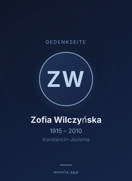 Gedenkportrait von Zofia Wilczyńska