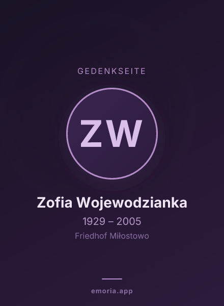 Gedenkportrait von Zofia Wojewodzianka