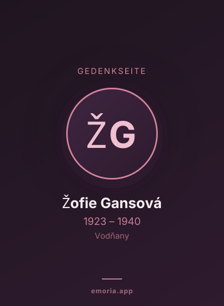 Gedenkportrait von Žofie Gansová
