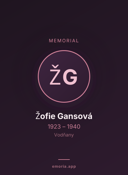 Memorial portrait of Žofie Gansová