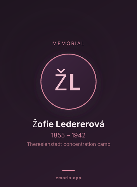 Memorial portrait of Žofie Ledererová