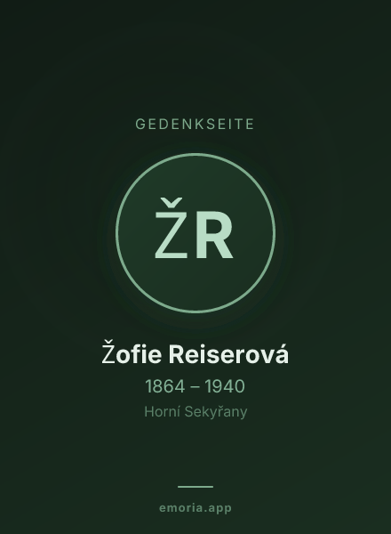 Gedenkportrait von Žofie Reiserová