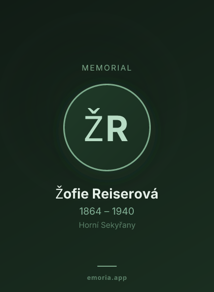 Memorial portrait of Žofie Reiserová