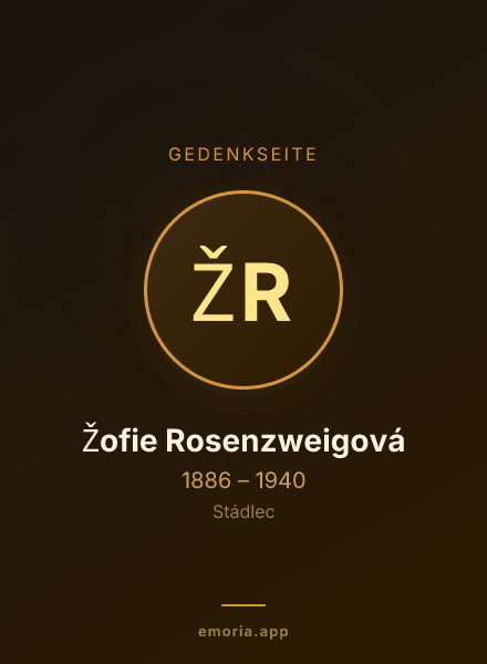 Gedenkportrait von Žofie Rosenzweigová