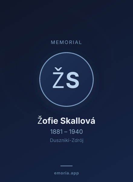 Memorial portrait of Žofie Skallová