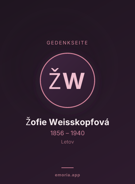 Gedenkportrait von Žofie Weisskopfová