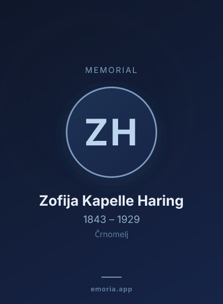 Memorial portrait of Zofija Kapelle Haring