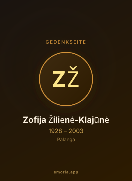 Gedenkportrait von Zofija Žilienė-Klajūnė
