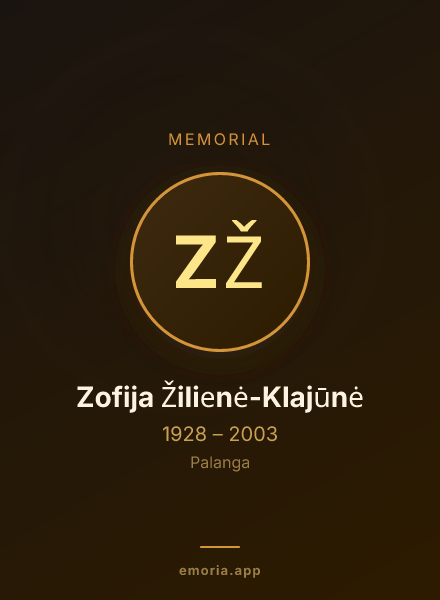 Memorial portrait of Zofija Žilienė-Klajūnė