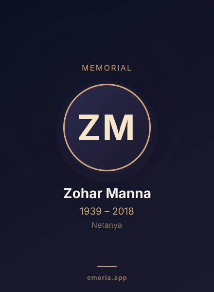 Memorial portrait of Zohar Manna