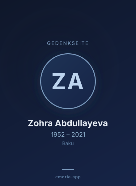 Gedenkportrait von Zohra Abdullayeva