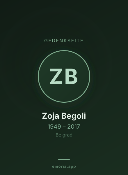 Gedenkportrait von Zoja Begoli