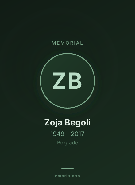 Memorial portrait of Zoja Begoli