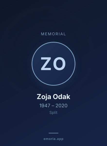 Memorial portrait of Zoja Odak