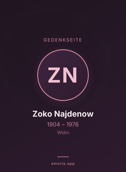 Gedenkportrait von Zoko Najdenow