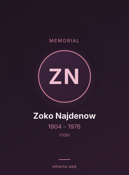 Memorial portrait of Zoko Najdenow