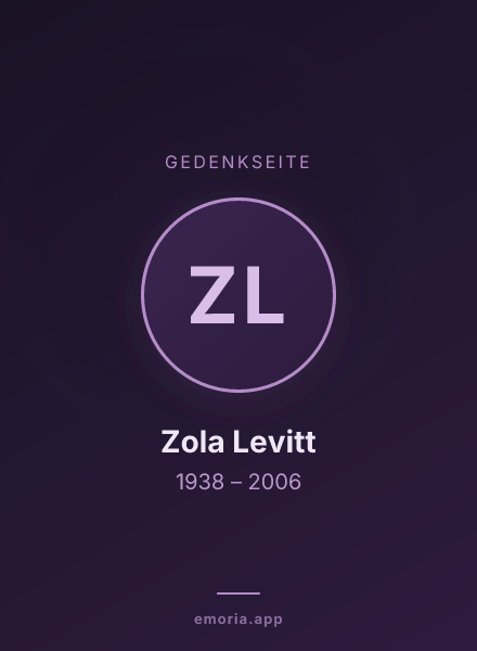 Gedenkportrait von Zola Levitt