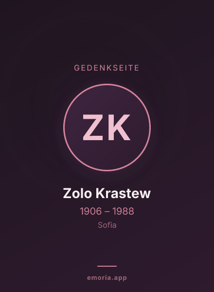 Gedenkportrait von Zolo Krastew