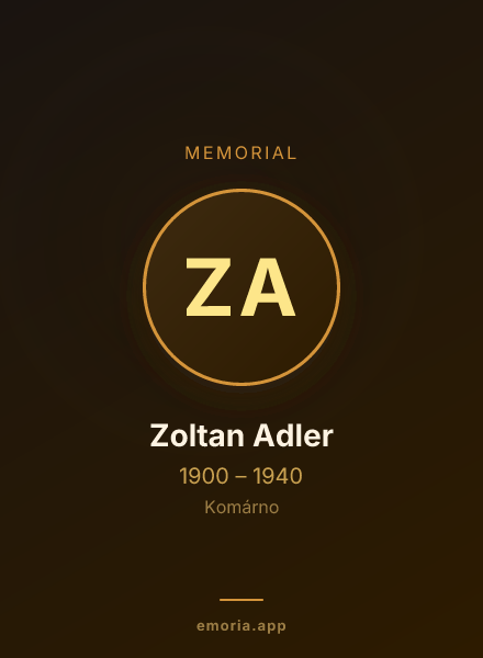 Memorial portrait of Zoltan Adler