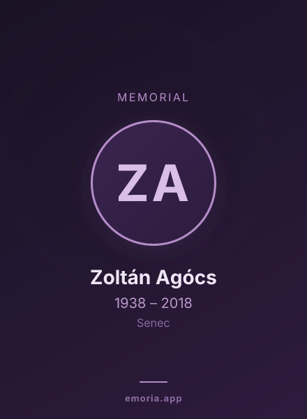 Memorial portrait of Zoltán Agócs