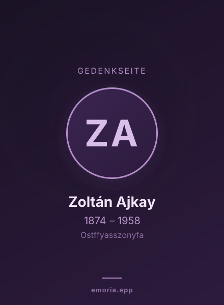 Gedenkportrait von Zoltán Ajkay