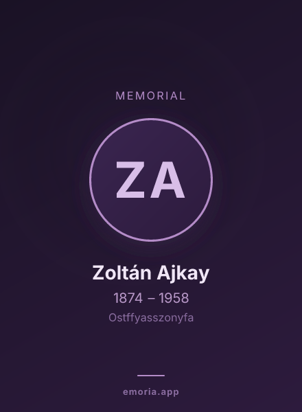 Memorial portrait of Zoltán Ajkay