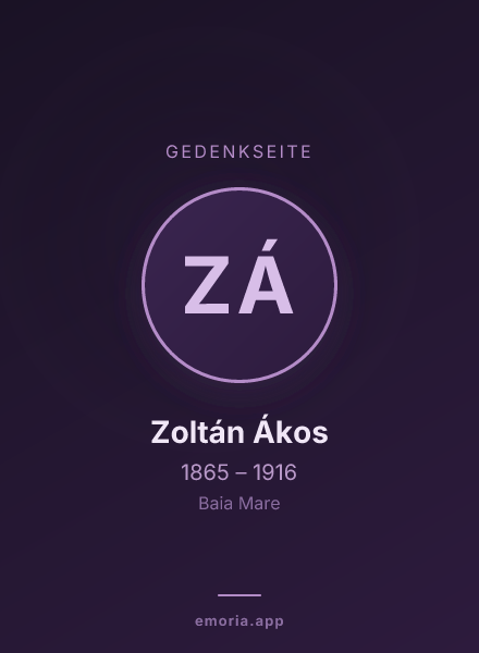 Gedenkportrait von Zoltán Ákos