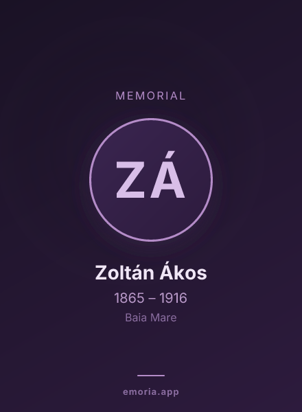 Memorial portrait of Zoltán Ákos