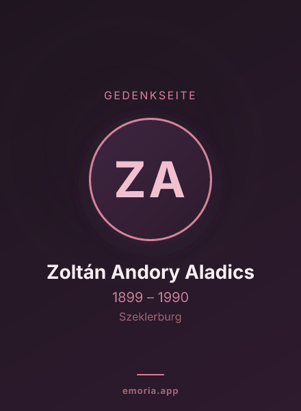 Gedenkportrait von Zoltán Andory Aladics